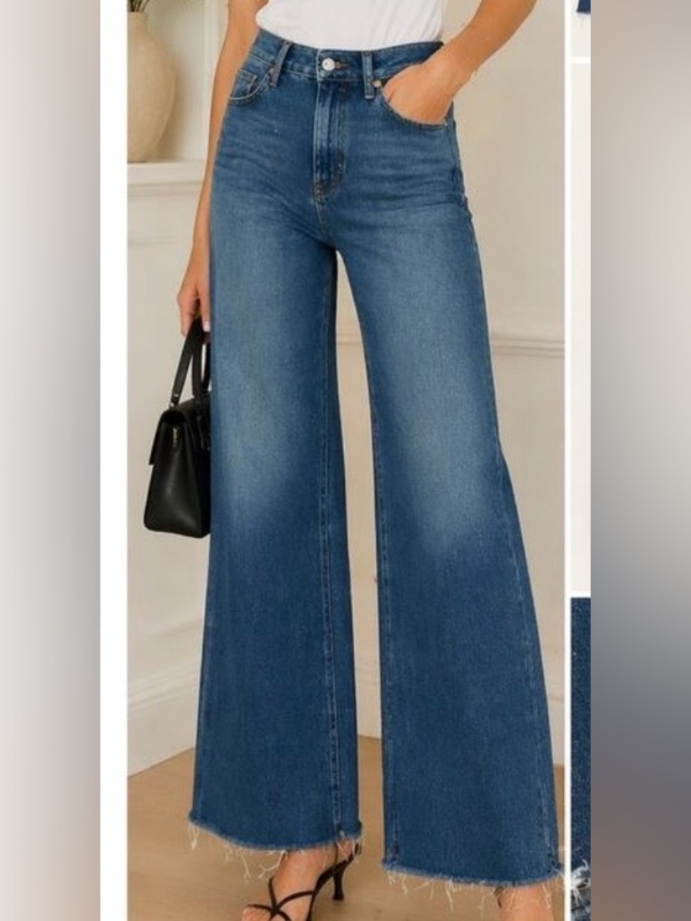 Frame Denim High-Rise Wide Leg Jeans - Picture 2 of 8